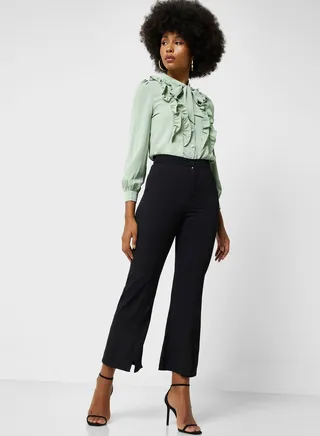 Slit Hem Pants