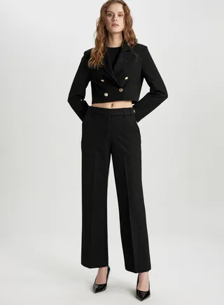 Straight Fit Regular Hem Chino Trousers 
