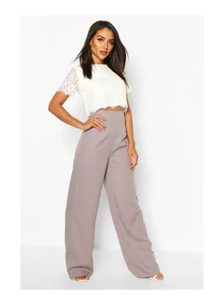Woven Lace Top And Trouser Co-ord Set 