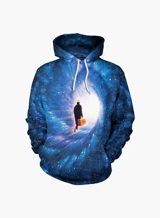 3D Printing Long Sleeve Hoodie Blue 