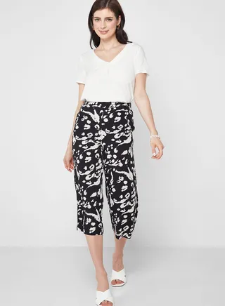 High Waist Printed Pants 