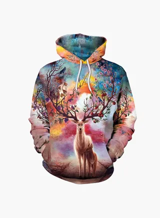 3D Printing Long Sleeve Hoodie Multicolour 