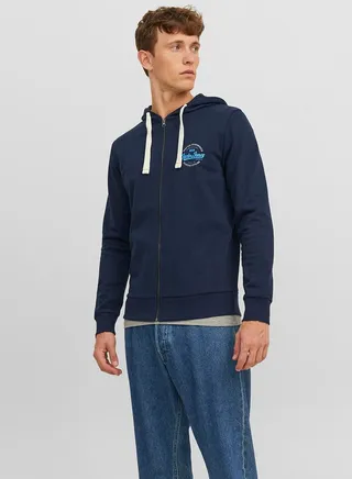 Logo Print Full Zip Hoodie