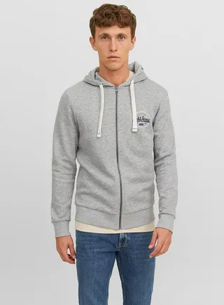 Logo Print Full Zip Hoodie