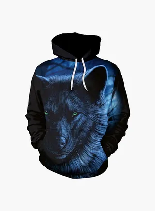 3D Printing Long Sleeve Hoodie Blue 