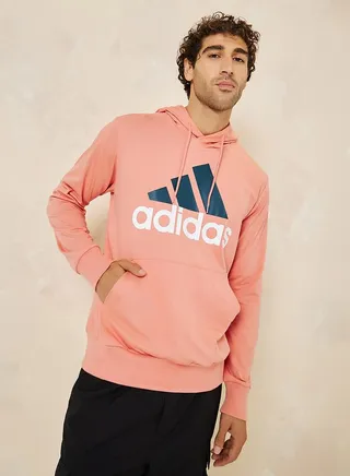 Big Logo Print Single Jersey Hoodie 