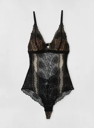 Lace Bodysuit Black 
