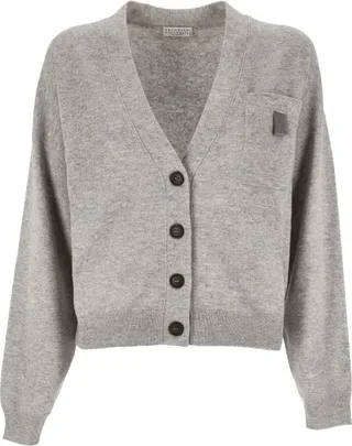 Brunello Cucinelli V-Neck Patch Cardigan