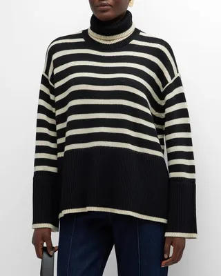 Signature Stripe Wool Turtleneck