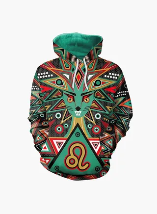 3D Printing Long Sleeve Hoodie Multicolour 