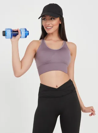 Seamless Cross Back Broad Underband Active Sports Bra 