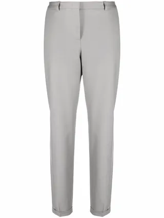 Pressed-Crease Cropped Tailored Trousers
