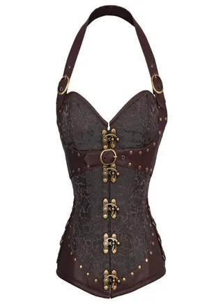 Hanging Neck Corset Brown 
