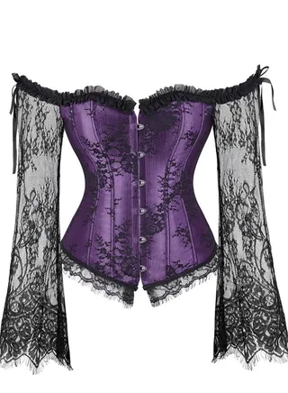 Mesh Long Sleeved Corset Purple 