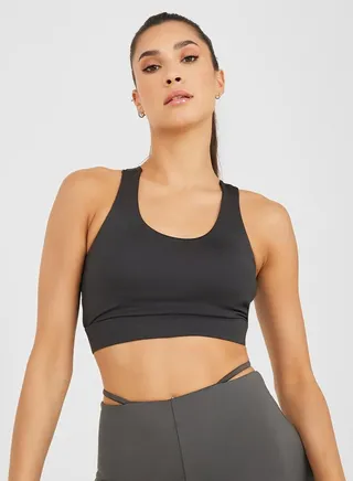Dual Tear Drop Back Detail Active Sports Bra 