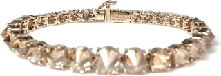 Women's 18k White Gold Brown with White Diamonds Bracelet