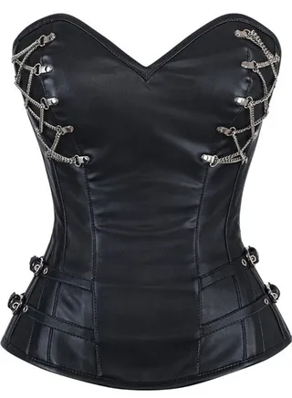 Black Zippered Fashion Corset Black 