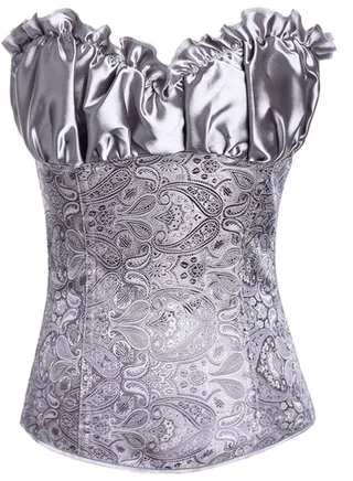 Court Waistcoat Strapless Corset Silver 