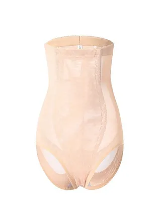 High Waist Postpartum Corset Pants Beige 