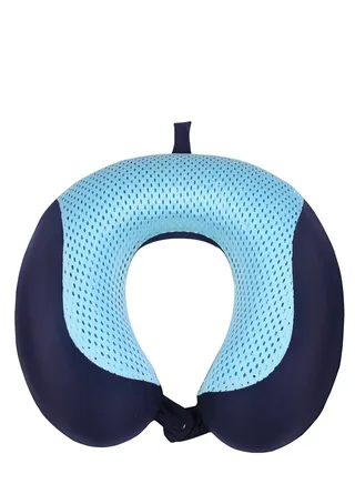 Travel Pillow, Memory Foam Neck Pillow, Soft & Support Travel Pillow, Ergonomically Designed Neck Support Pillow, for Sleeping, Traveling, Car, Flight, and Home Use (Navy Blue-gel) 