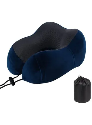 Sleep Mask with Earplugs for Car Airline Bus Train or Home Usage Memory Foam Neck Pillow U Shape Head Pillow with Portable Storage Bag Soft & Breathable Cover 