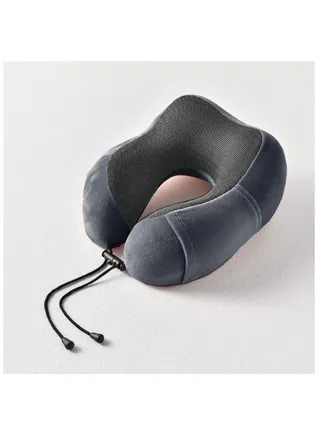 Travel Pillow Memory Foam Neck Pillow U Shape Head Pillow Comfortable Breathable Cover Pillow for Car Airplane Bus Train Travel Home Use Dark Grey 