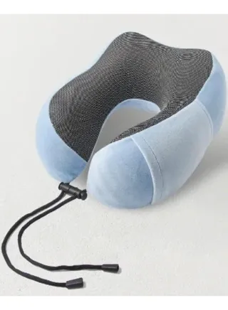Travel Pillow Memory Foam Neck Pillow U Shape Head Pillow Comfortable Breathable Cover Pillow for Car Airplane Bus Train Travel Home Use Light Blue 