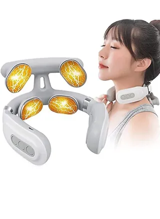 Neck Massager, Deep Tissue 3D Kneading with Heat, Smart Portable Neck Massager Usb Rechargeable for Neck, Back, Shoulder, Foot and Legs, Home and Car Massage Comfort Gift 