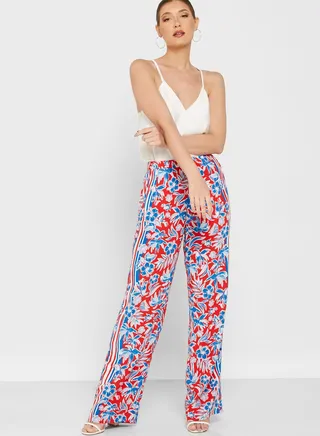 High Waist Printed Pants