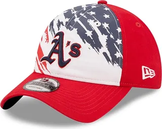 Men's New Era Red Oakland Athletics 2022 4Th Of July 9TWENTY Adjustable Hat