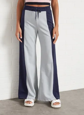 Colorblock Wide Pants Gray 