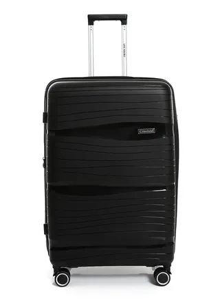 CROSSLAND Black Trolley Luggage,TSA Lock , Expandable Double Zipper 