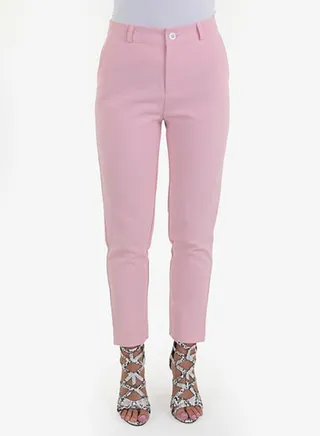 Skinny Solid Pants Pink 