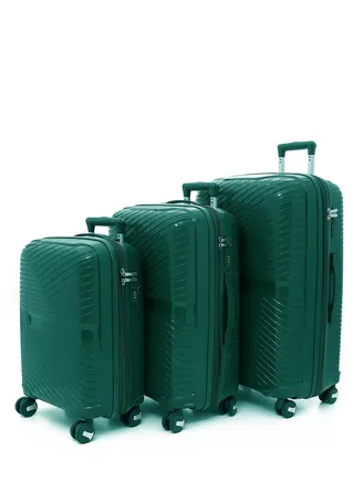 CROSSLAND 3 Pieces Unbreakable Trolley Luggage Suitcases TSA Lock and Double Expandable Zipper Provide 25% Extra Space 