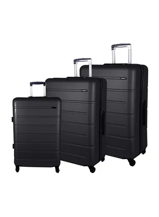 3 Piece Trolley Luggage Set Black 