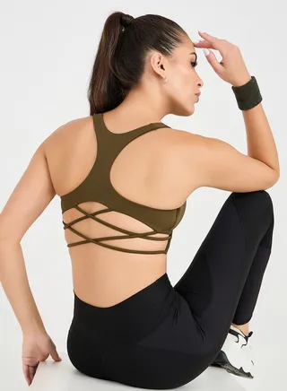 Strappy Racerback Active Sports Bra 