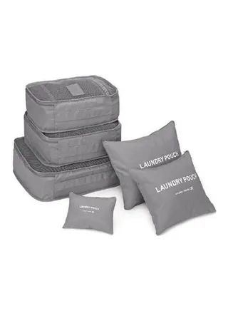 Printed Travel Storage Bags Set Grey 
