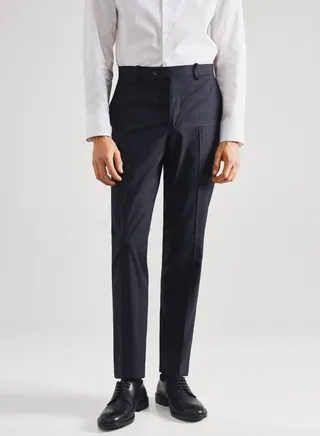 Checked Slim Fit Trousers 