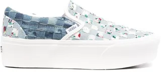 Interwoven Floral-Design Sneakers