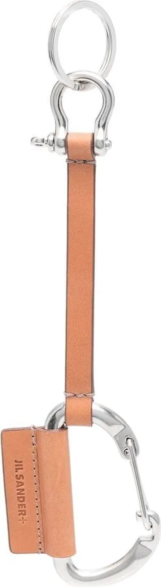Carabiner-Detailing Leather Keychain