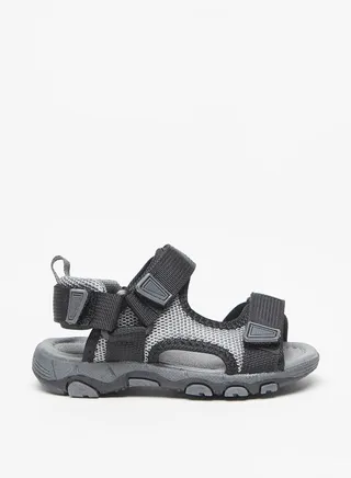 Boys Textured Backstrap Sandals with Hook and Loop Closure 