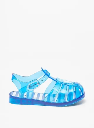 Boy's Dolphin Applique Transparent Sandals with Buckle Closure 