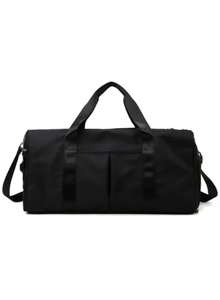 Gym Bag Dry Wet Separated, Waterproof Sport Duffle Bag with Shoes Compartment for Sport, Yoga, Travel, Fitness, Overnight Weekend with Shoulder Strap (Black) 