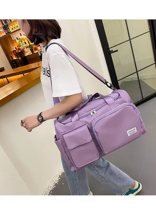 Duffle Bag for Women Sports with Wet Pocket Shoe Compartment Overnight Weekender Travel Bag Thicken Sports Tote Gym Bag Workout Carry on Bag with Adjustable Strap Purple 