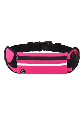 Running Waist Bag with Bottle Holder Sports Travel Portable Gym Bag Hold Water for Men Women (Rose red) 7.7*0.5*1.2cm 