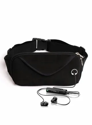 Running Pack, Slim Waist Bag with Phone Holder for Men and Women, Suitable for Walking Hiking Workout Traveling Cycling, Fit for All Cell Phones, Black 