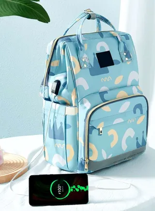 Multi-Function Waterproof Baby Travel Diaper Bag With Ultra-Comfortable Curve Stroller Strap 