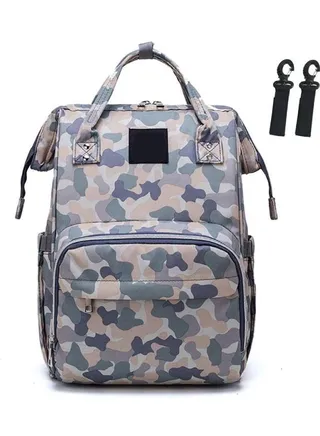 Multi-Function Waterproof Baby Travel Diaper Bag With Ultra-Comfortable Curve Stroller Strap 