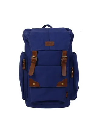 Discovery Adventures Vintage Canvas Backpack 20 L, Rucksack, Satchel Travel, School Laptop Bag, Casual Daily Bags, Blue 