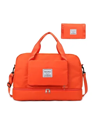 Foldable short-distance travel bag,Large capacity luggage bag,Women's yoga training dry and wet separation exercise fitness bag 